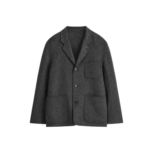 COS Charcoal Black Мужские Деловые Костюмы