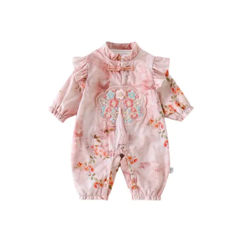 XiaoJinBu Розовые Детские Комбинезоны Ползунки