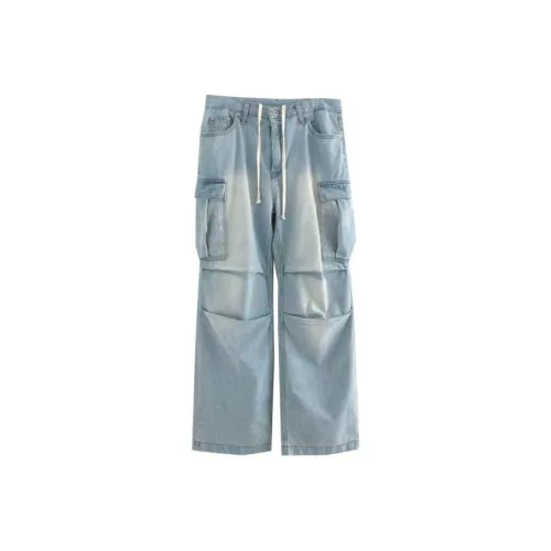 LOWEAR Стирка Pintuck Cargo Denim Брюки Джинсы Женские