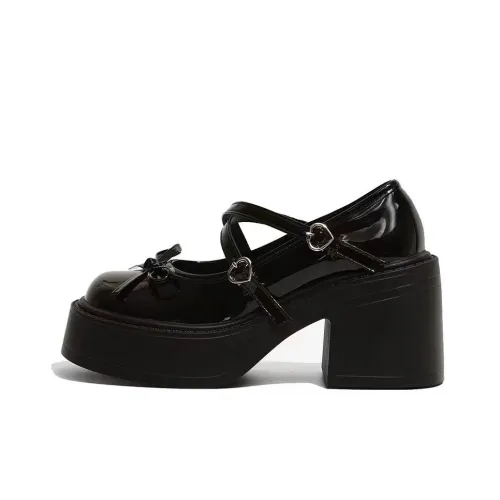 Komanic Грубый каблук Туфли Мэри Джейн Женские