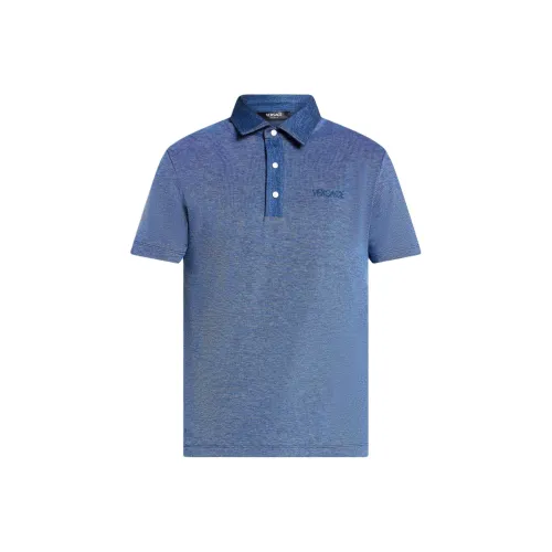 VERSACE Мужская поло рубашка синего цвета