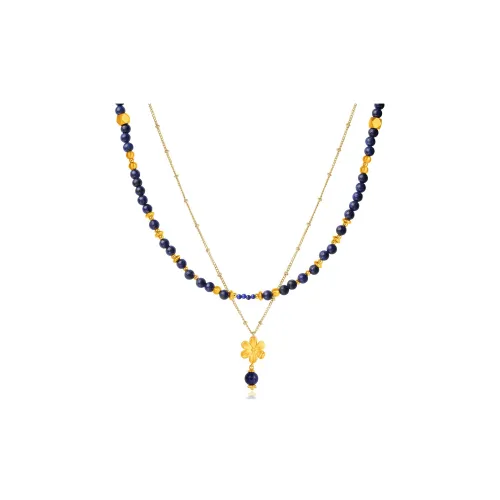 YUAN FIELD Золотой Покрытый Медный Кобальт Золотой Ожерелья Унисекс