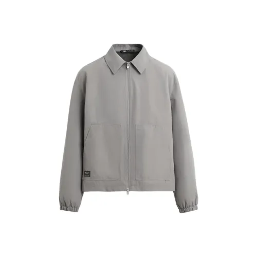 ZARA Light Gray Men's Jackets ZARA Светло-серые мужские куртки