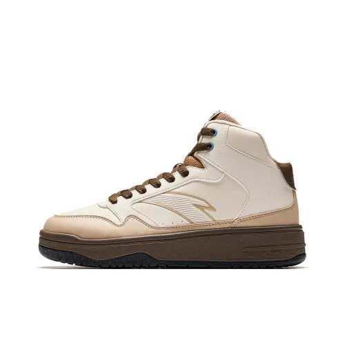 ANTA Уличный Stubborn 3 Высокие Кроссовки для скейтбординга Мужские Рыбка Belly Белый Сырый Дерево Мускус Коричневый