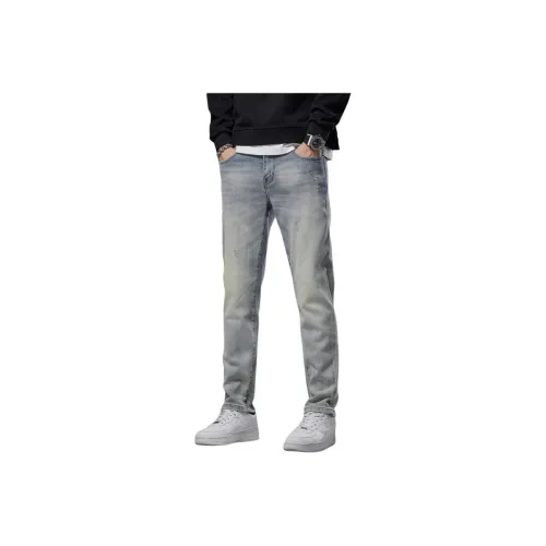 YUQIAN Туманно-голубой Мужские Джинсы