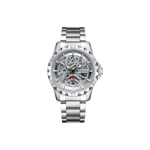 FEYERT Автоматический Механический Механизм Нержавеющая Сталь Ремешок Часы Мужские Черный Циферблат