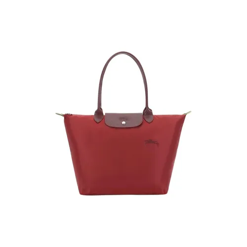 LONGCHAMP Le Pliage Green Переработанный холст с кожей цветовая схема сумка-тоут сумка через плечо женская красный