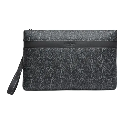 SEPTWOLVES Клатч из коровьей кожи мужской черный