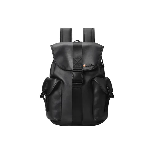 ONRF Рюкзак из ПВХ кожи большой мужской черный