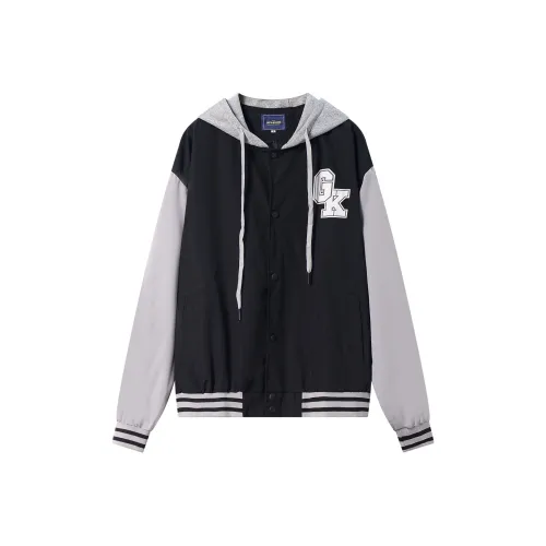 LUANBU Модный Свободный крой Осенний и Зимний Многоцветный Куртка Бейсбольная куртка Унисекс