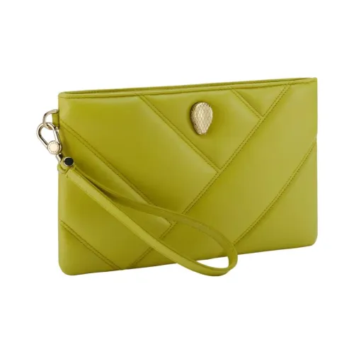BVLGARI Serpenti Cabochon Телячья кожа Клатч Стандартный Женский Зеленый