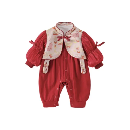 XiaoJinBu Красный Детский Комбинезоны Ползунки