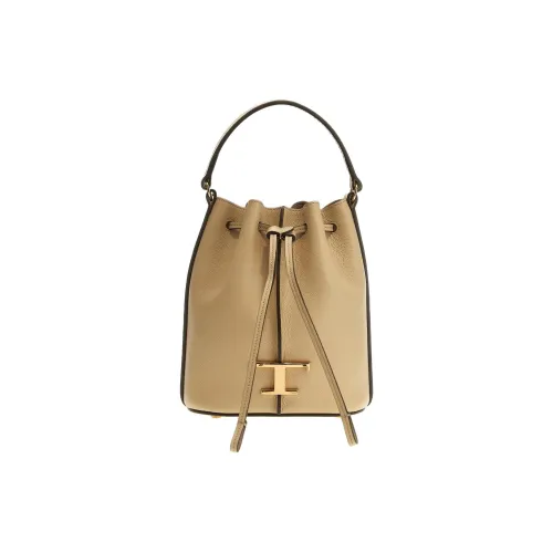 TOD'S Вечный кожаная сумка-ведро сумка через плечо сумка женская бежевая