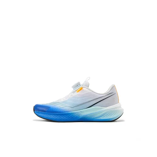 XTEP Rushing Speed Устойчивый к истиранию Дышащий Противоскользящий Низкий Топ Детская беговая обувь Синие Белые Детские