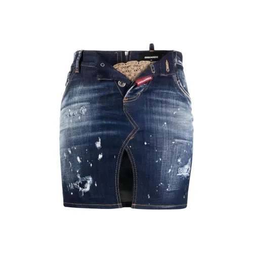 DSQUARED 2 Джинсовые короткие юбки Женские Blue
