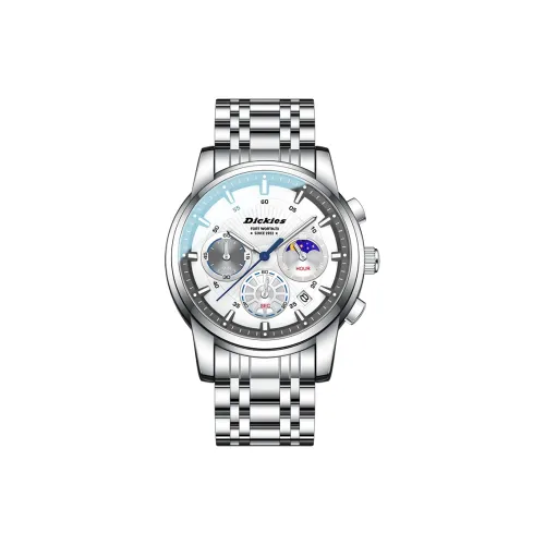 Dickies Кварцевые часы механический механизм стальной ремешок 41 мм белый циферблат унисекс