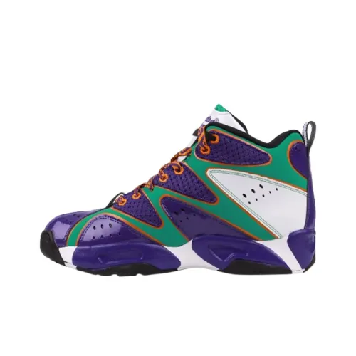 REEBOK Kamikaze II Дышащий MID Топ Винтажные баскетбольные кроссовки Мужской Фиолетовый Зеленый Белый