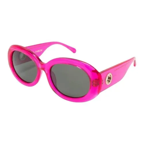 Linda Farrow Ацетат OVAL SUNGLASSES Унисекс Неоновый розовый