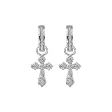Серьги-подвески в форме кристалла с крестом (1 пара)
