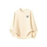 [Round Neck Sweatshirt] Светлый Бежевый (Текстурированный Готический Логотип на Груди)