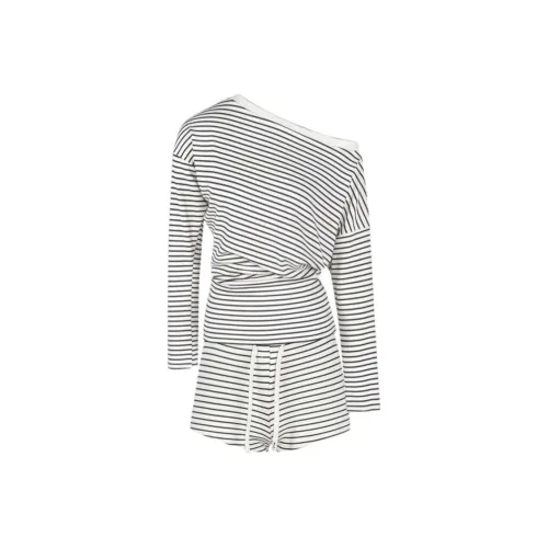 Nathania Черно-белые полосы Женские Повседневные костюмы