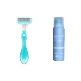 Двухкомпонентный комплект: гладкая бритва для удаления волос + пена для бритья, 70 г