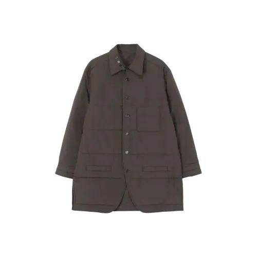 Yohji Yamamoto Pour Homme FW25 Серый Broad Ластовица Ожерелье-чокер Утепленный Блоуз Куртки Пальто Мужской