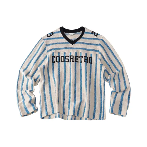 CoosRetro Синие Белые Полосатые Мужские T-Рубашки