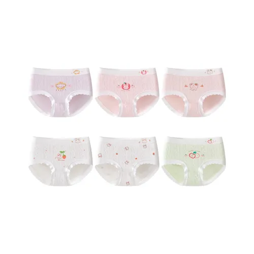 Хлопок 4 упаковки 2 упаковки розовый + 2 упаковки белый + светло-фиолетовый + светло-желтый Kids нижнее белье