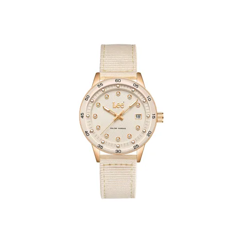Lee Shiny Colors Collection Кварцевые часы механизм ремешок из нейлона бежевый циферблат женские часы