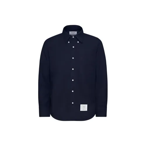 THOM BROWNE Blue Men's Shirts THOM BROWNE Синий Мужские Рубашки