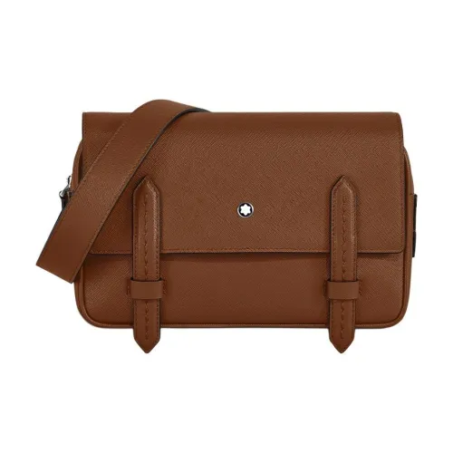 MONTBLANC Крест Узор Принт Full Зернистая кожа коровы Курьерская сумка Сумки через плечо Сумка на плечо Унисекс Коричневый