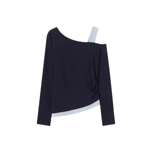 IUNOP Loose Плечо Базовый слой Топ Женские