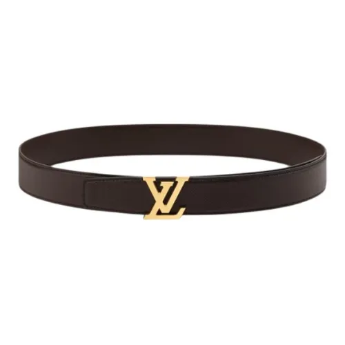 LOUIS VUITTON Кожаные ремни Унисекс Коричневый 3,5