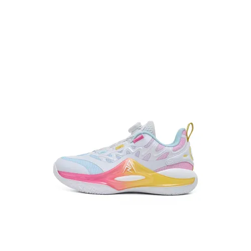 RIGORER Rieves Second Generation Амортизация Износостойкий Низкий Топ Детские Баскетбольные Кроссовки Розовые Белые Желтые Детские