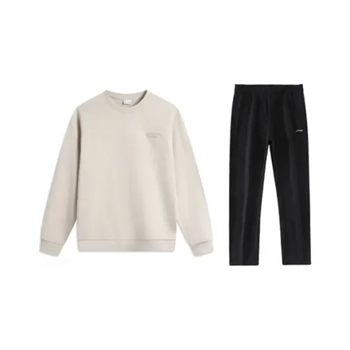 LiNing Свитшот Комплект Унисекс Слюдяной Серый + Черный