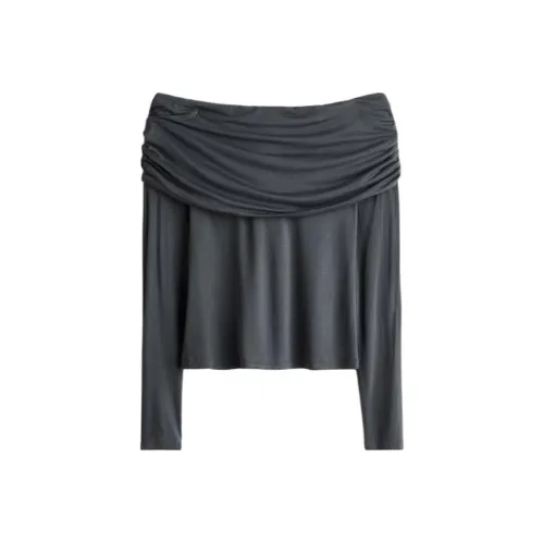 H M Темно-серые женские футболки