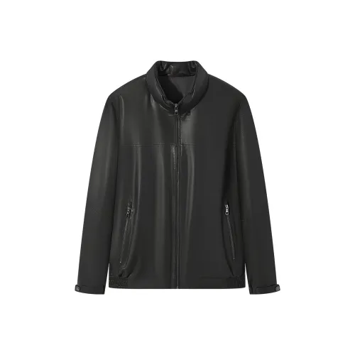 Seven Черные Мужские Кожаные Куртки