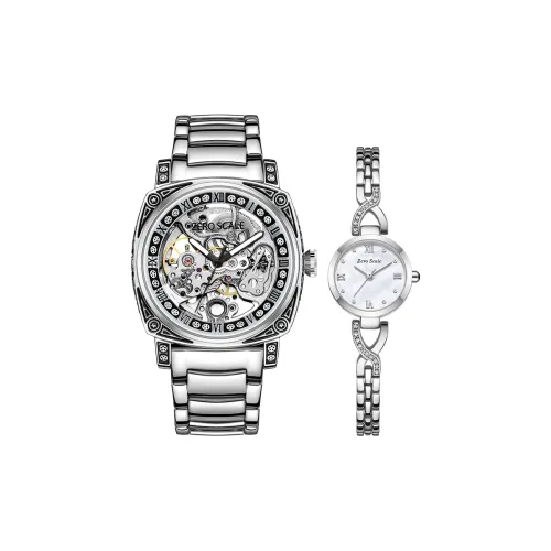 Zero Scale Кварцевый Автоматический Механический Механизм Металлический Ремешок Часы Унисекс Циферблат с Отложным Дизайном