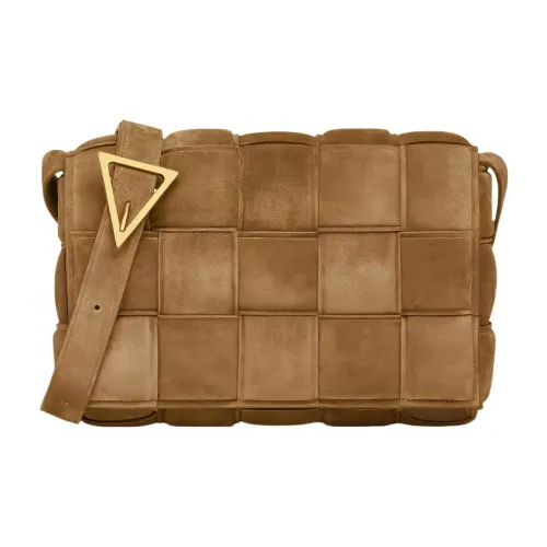 Bottega Veneta Padded Cassette Замша Pillow Bag Сумка через плечо Женская Коричневая