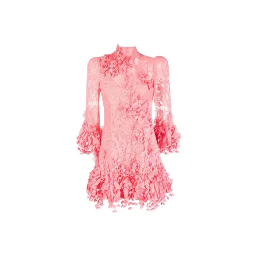 Zimmermann SS23 Длинное Платье с Длинными Рукавами Женское Розовое