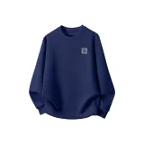 [Round Neck Sweatshirt] Темно-синий Синий (Текстурированный Готический Логотип на груди)