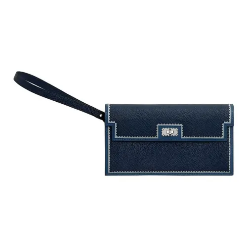 HERMES Kelly Pocket Epsom Телячья кожа Кошелек Женские Синий