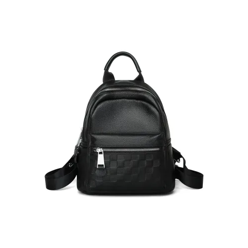 PT'SON Рюкзак из коровьей кожи стандартный женский черный белый