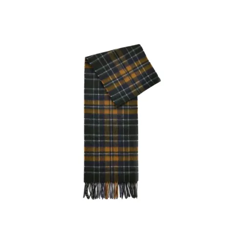 BARBOUR Вязаные шарфы из овечьей шерсти Унисекс Коричневый