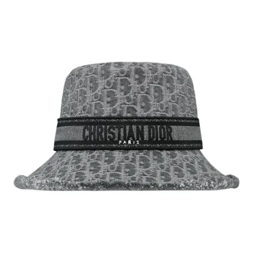 DIOR 100% хлопок Шляпы ведра Женские Угольный серый