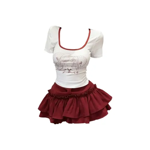 JOSR Белый Женский Комплект с Юбкой