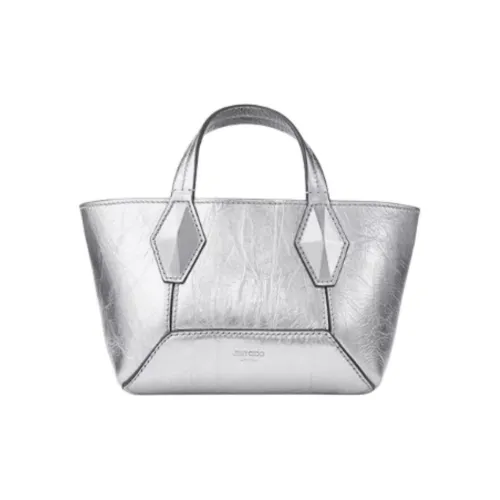 Jimmy Choo Коровья кожа Тоут Сумка Сумка для покупок Сумка Мини Women's Silver