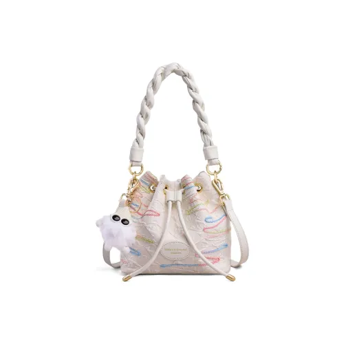 MILLIE'S Ткань Сумка-ведро Через плечо Одно плечо Сумка Обычная Женская Экрю