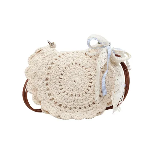 Meow In The Grass Вязаная ткань Сумка через плечо Стандартная Женская Экрю Коричневый